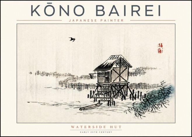 Kōno Bairei Waterside Hut No2 - Juliste