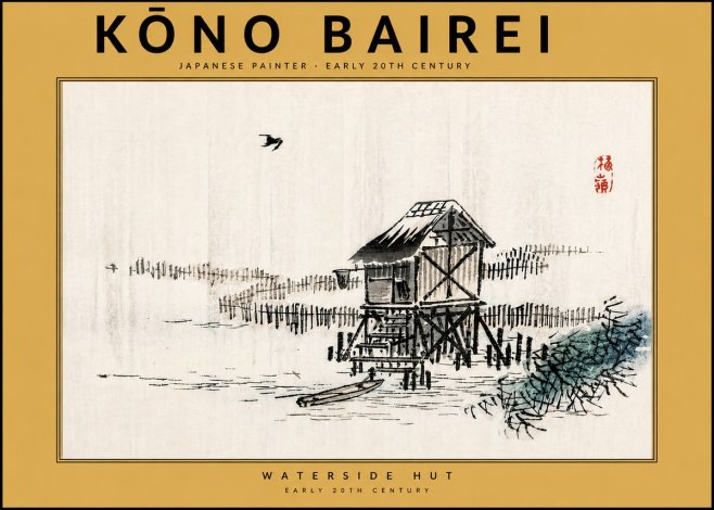 Kōno Bairei Waterside Hut No5 - Juliste