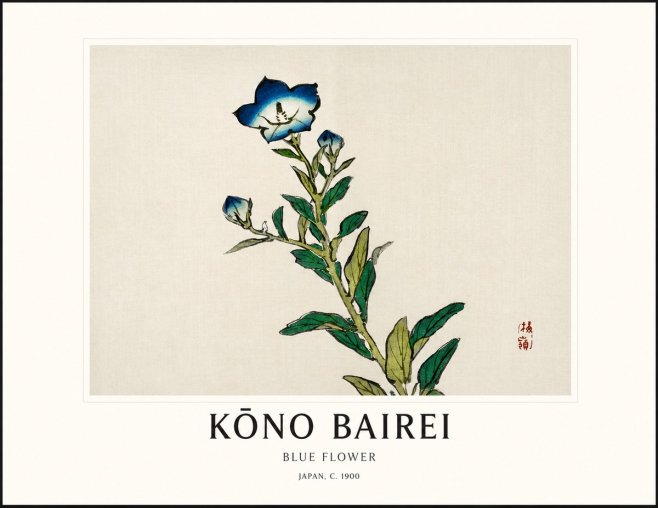 Kōno Bairei Blue Flower No1 - Juliste