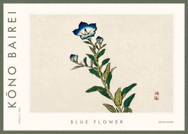 Kōno Bairei Blue Flower No3 - Juliste