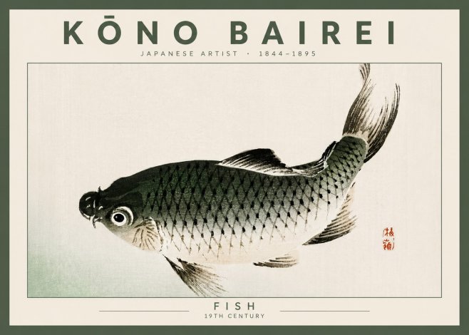 Kōno Bairei Fish I No4 - Juliste