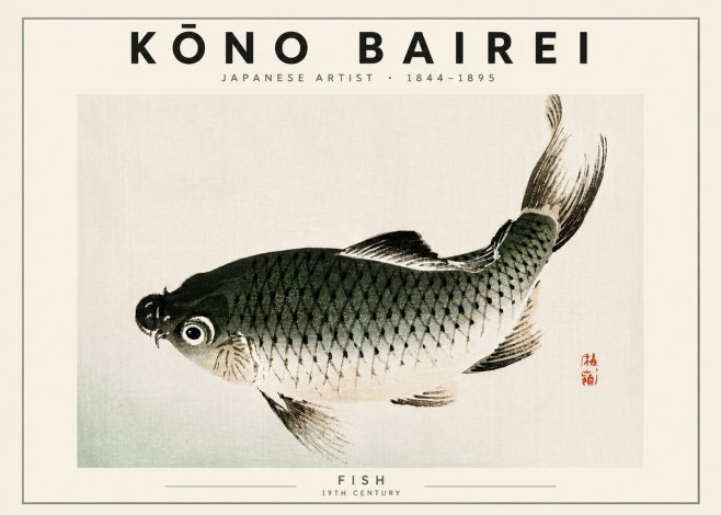 Kōno Bairei Fish I No5 - Juliste