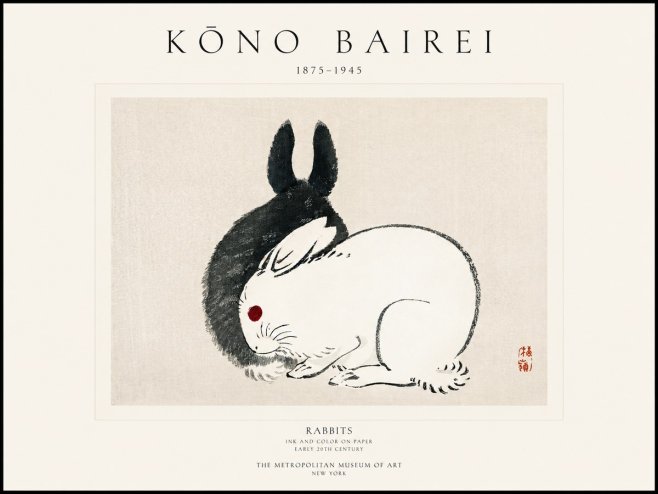 Kōno Bairei Rabbits No1 - Juliste