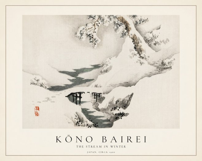 Kōno Bairei The Stream in Winter No1 - Juliste