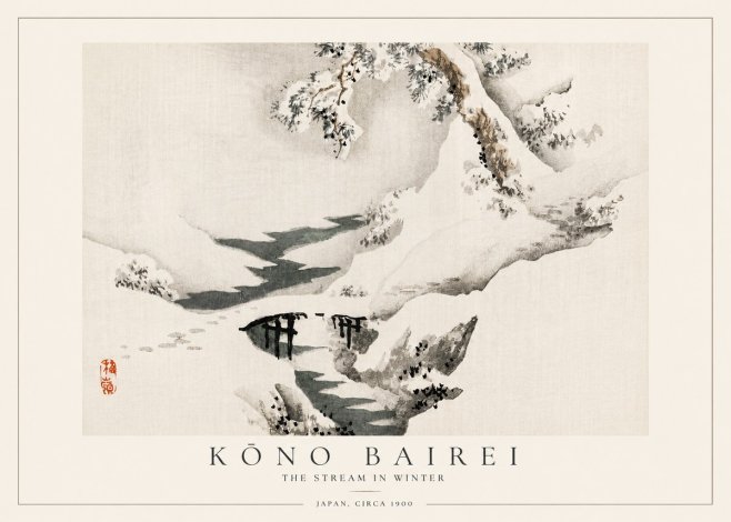 Kōno Bairei The Stream in Winter No3 - Juliste