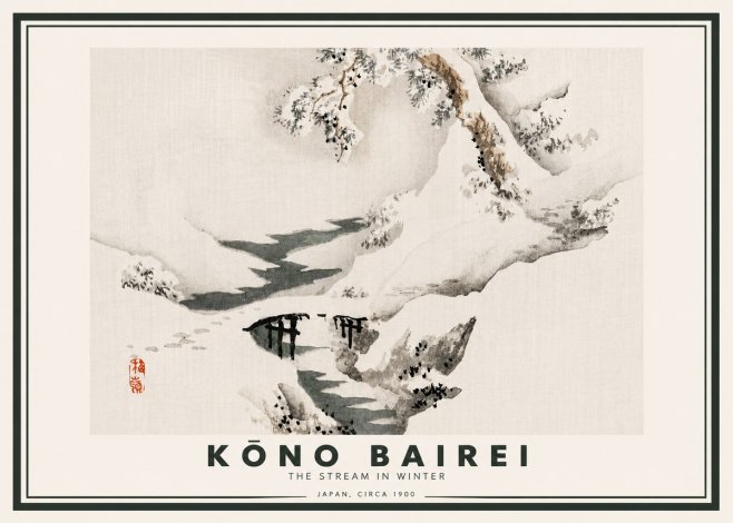 Kōno Bairei The Stream in Winter No4 - Juliste