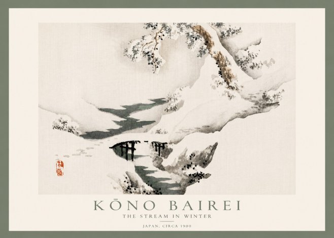 Kōno Bairei The Stream in Winter No5 - Juliste