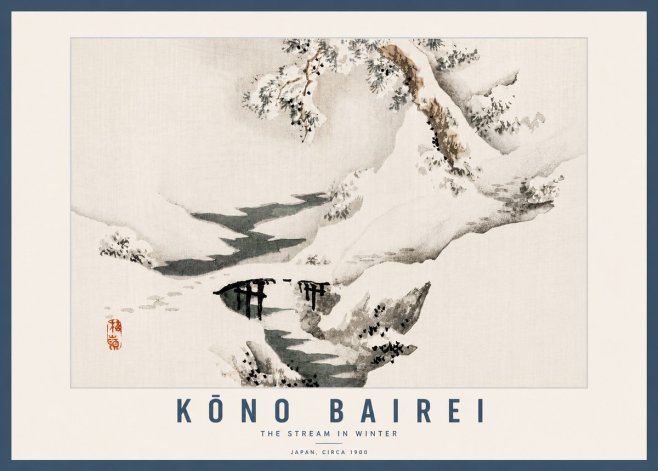 Kōno Bairei The Stream in Winter No6 - Juliste