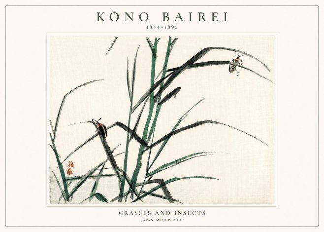Kōno Bairei Grasses and Insects No1 - Juliste