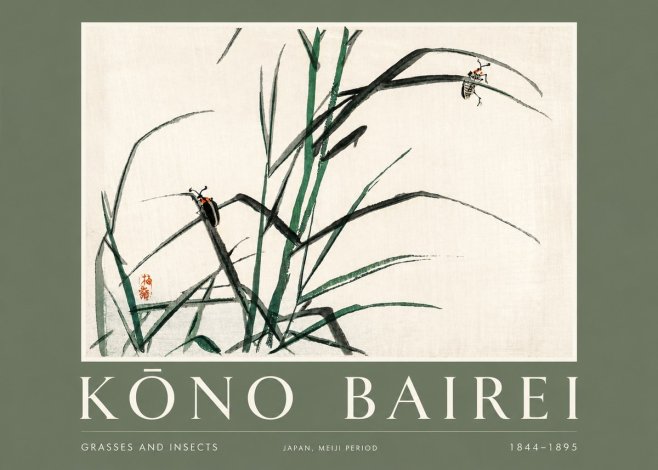Kōno Bairei Grasses and Insects No2 - Juliste