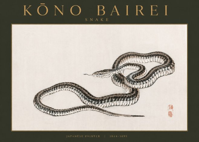 Kōno Bairei Snake No3 - Juliste