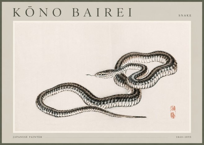 Kōno Bairei Snake No4 - Juliste