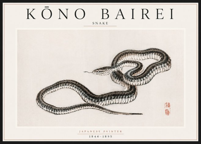 Kōno Bairei Snake No5 - Juliste