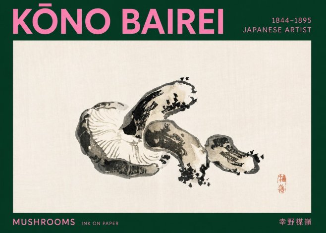 Kōno Bairei Mushrooms No2 - Juliste