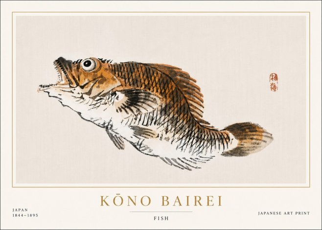 Kōno Bairei Fish II No6 - Juliste