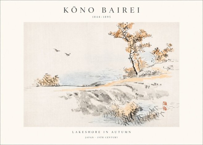 Kōno Bairei Lakeshore in Autumn No1 - Juliste