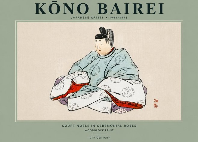 Kōno Bairei Court Noble in Ceremonial Robes No2 - Juliste