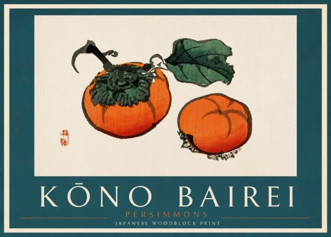 Kōno Bairei Persimmons No5 - Juliste