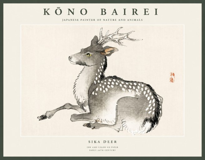 Kōno Bairei Sika Deer No1 - Juliste