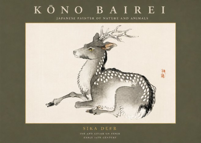 Kōno Bairei Sika Deer No3 - Juliste