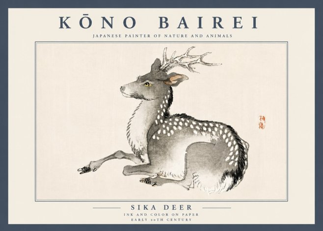 Kōno Bairei Sika Deer No4 - Juliste