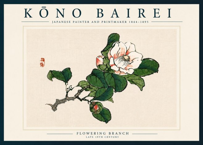 Kōno Bairei Flowering Branch No6 - Juliste