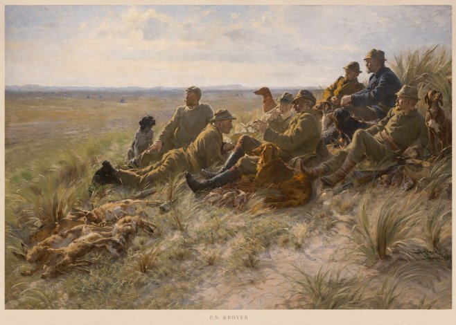 P.S. Krøyer Hare-hunting in the Dunes No5 - Juliste