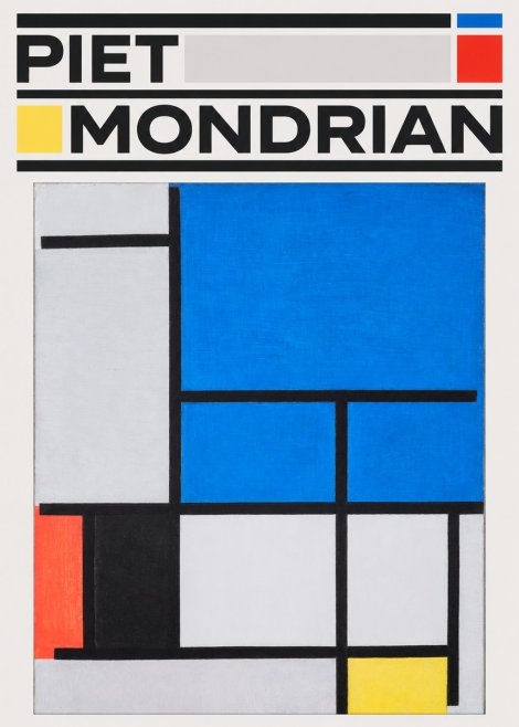 Piet Mondrian Composition with Red, Black, Blue, and Yellow No3 - Juliste