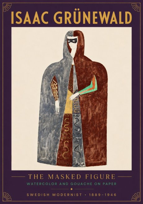 Isaac Grünewald The Masked Figure No3 - Juliste