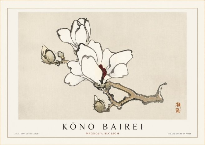 Kōno Bairei Magnolia Blossom No1 - Juliste