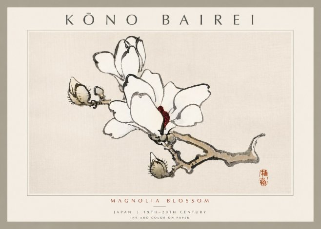 Kōno Bairei Magnolia Blossom No6 - Juliste