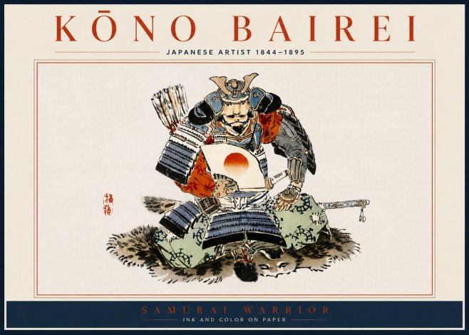 Kōno Bairei Samurai Warrior No5 - Juliste
