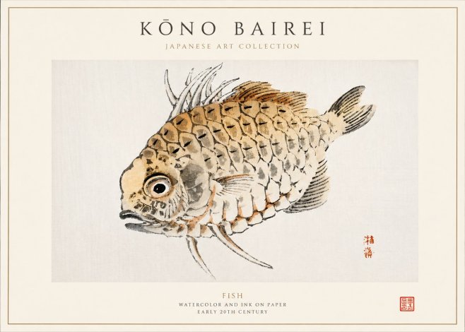 Kōno Bairei Fish III No3 - Juliste