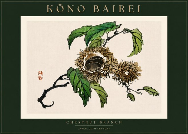 Kōno Bairei Chestnut Branch No2 - Juliste