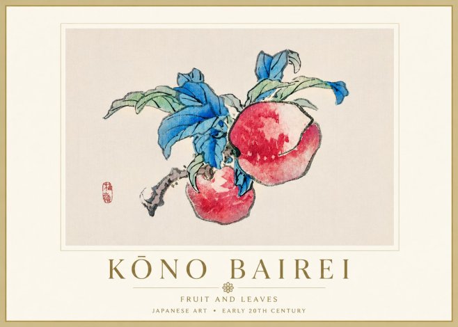 Kōno Bairei Fruit and Leaves No6 - Juliste