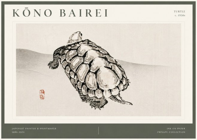 Kōno Bairei Turtle No4 - Juliste