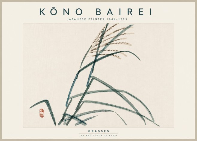 Kōno Bairei Grasses No5 - Juliste