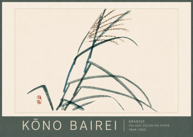 Kōno Bairei Grasses No6 - Juliste