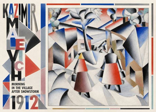 Kazimir Malevich Morning in the Village After Snowstorm No6 - Juliste