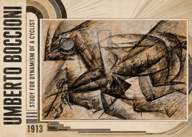 Umberto Boccioni Study for Dynamism of a Cyclist No2 - Juliste