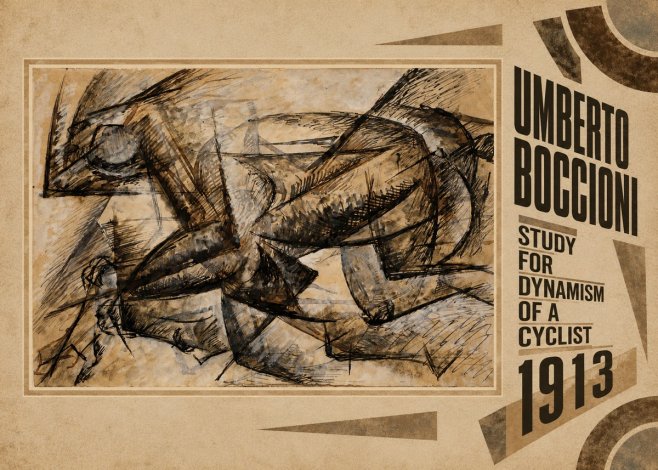 Umberto Boccioni Study for Dynamism of a Cyclist No6 - Juliste