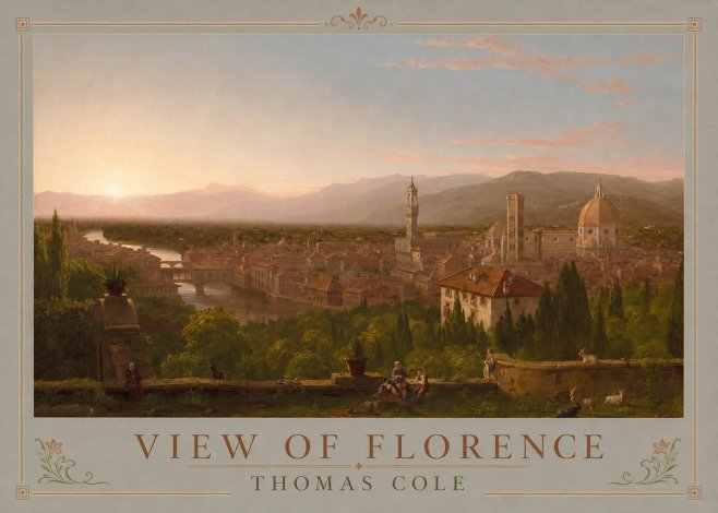 Thomas Cole View of Florence No1 - Juliste