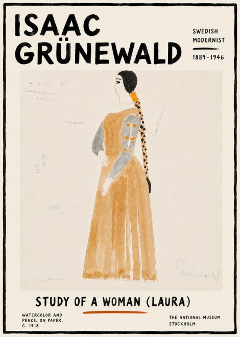 Isaac Grünewald Study of a Woman (Laura) No6 - Juliste