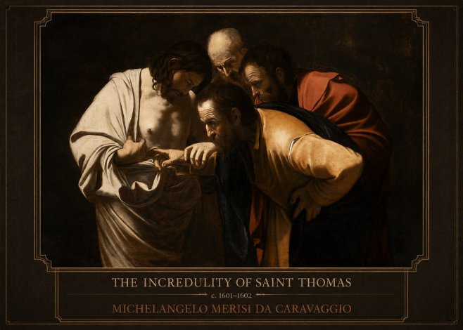 Michelangelo Merisi da Caravaggio The Incredulity of Saint Thomas III No1 - Juliste
