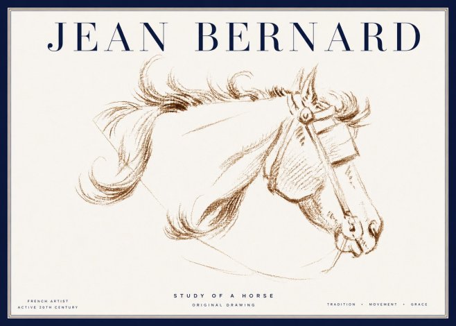Jean Bernard Study of a Horse I No4 - Juliste