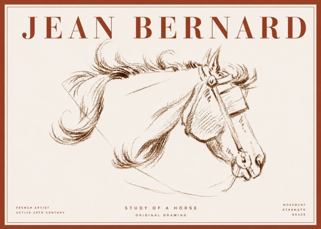 Jean Bernard Study of a Horse I No6 - Juliste