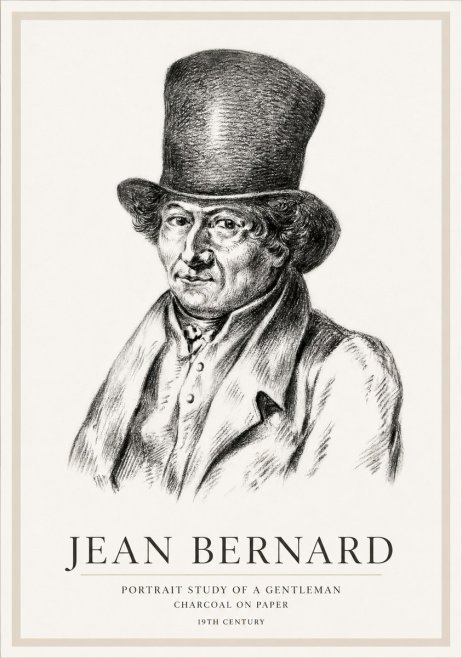 Jean Bernard Portrait Study of a Gentleman No1 - Juliste