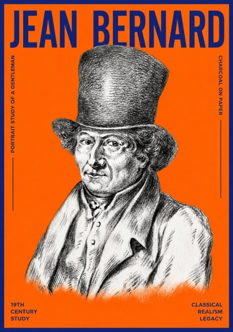 Jean Bernard Portrait Study of a Gentleman No2 - Juliste