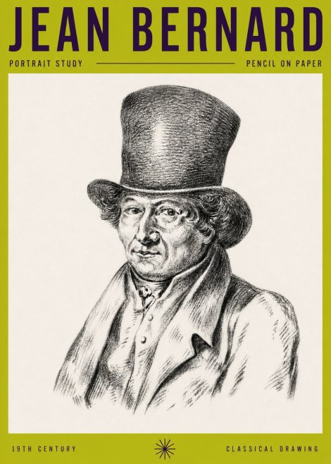 Jean Bernard Portrait Study of a Gentleman No5 - Juliste