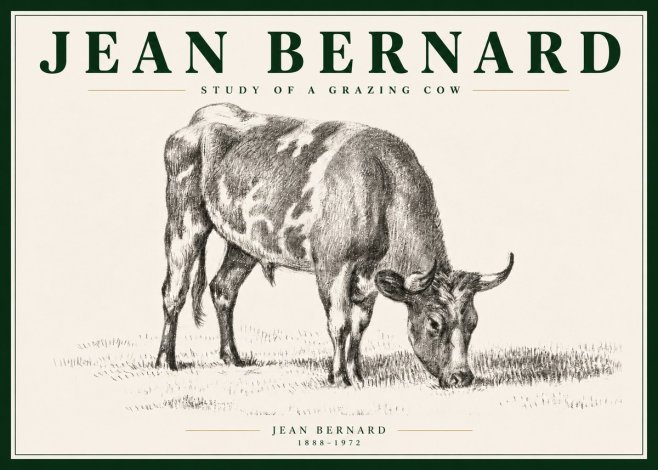 Jean Bernard Grazing Cow I No5 - Juliste